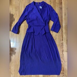 Elegant Long Sleeve Blue Dress